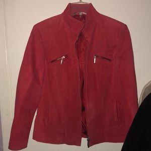 Red leather Gerry Weber coat